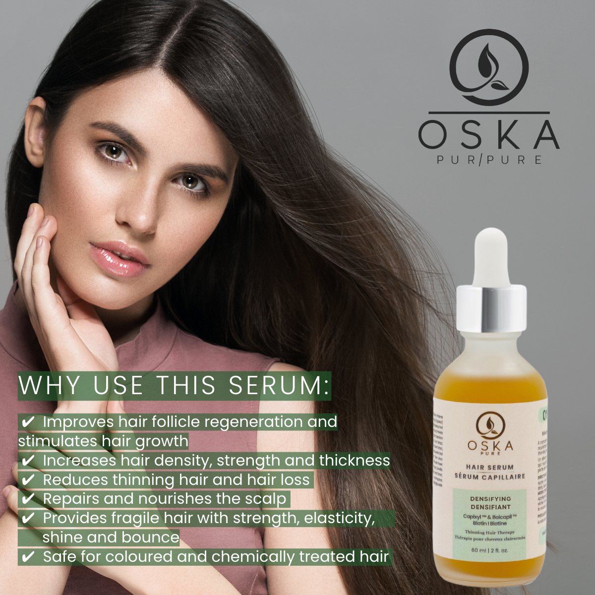 Hair Densifying Serum Anti-thinning effect • Hair densifier | OSKA Pure